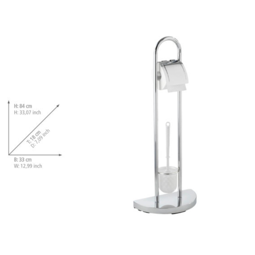 WENKO 16608100 - WC-Bürste COSENZA 33x84 cm glänzender Chrom/Satin