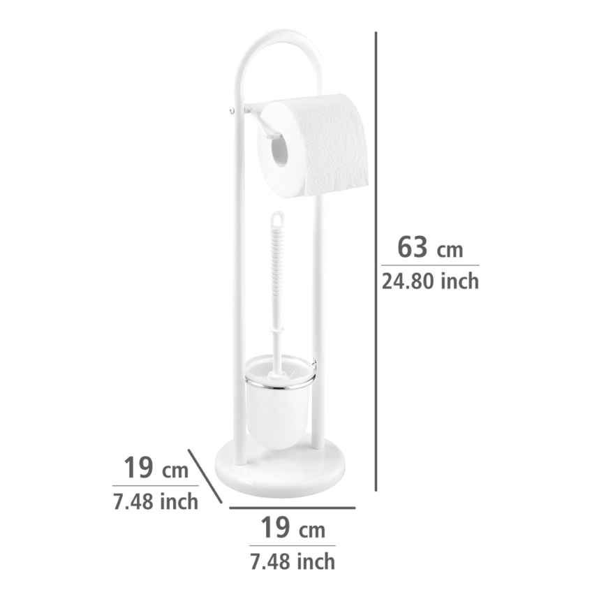 WENKO 17092100 - Toilettenbürste SIENA 19x63 cm weiß/satin