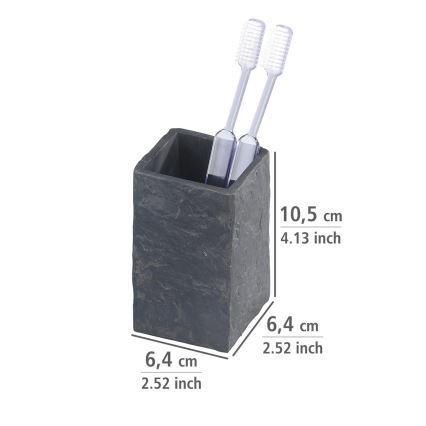WENKO 17920100 - Becher SLATE ROCK 6,4x10,5 cm anthrazit