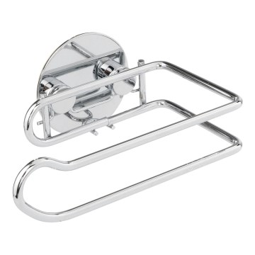 WENKO 18774100 - Toilettenpapierhalter TURBO-LOC, rund, Stahl, 14 x 9 cm, Chrom