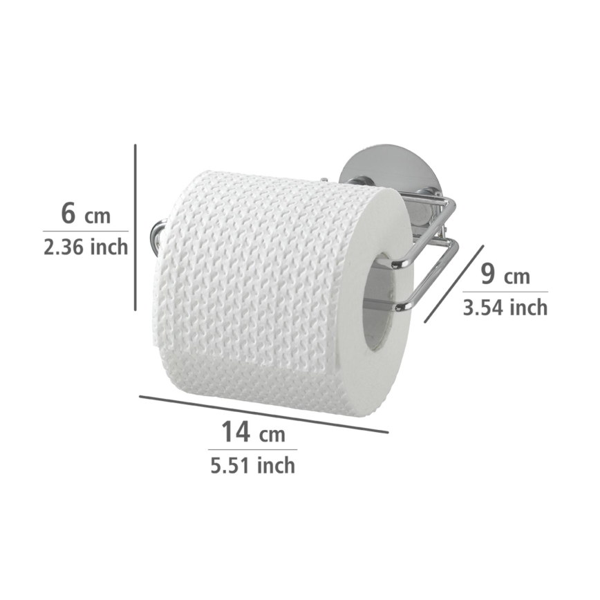 WENKO 18774100 - Toilettenpapierhalter TURBO-LOC, rund, Stahl, 14 x 9 cm, Chrom