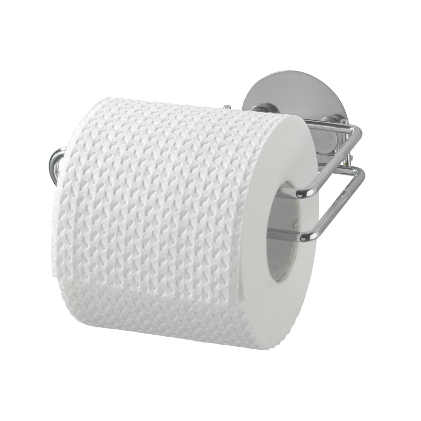 WENKO 18774100 - Toilettenpapierhalter TURBO-LOC, rund, Stahl, 14 x 9 cm, Chrom