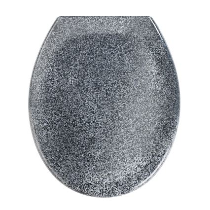 WENKO 18902100-WC-Sitz OTTANA 44,5x37,5 cm Granit/Grau/Silber