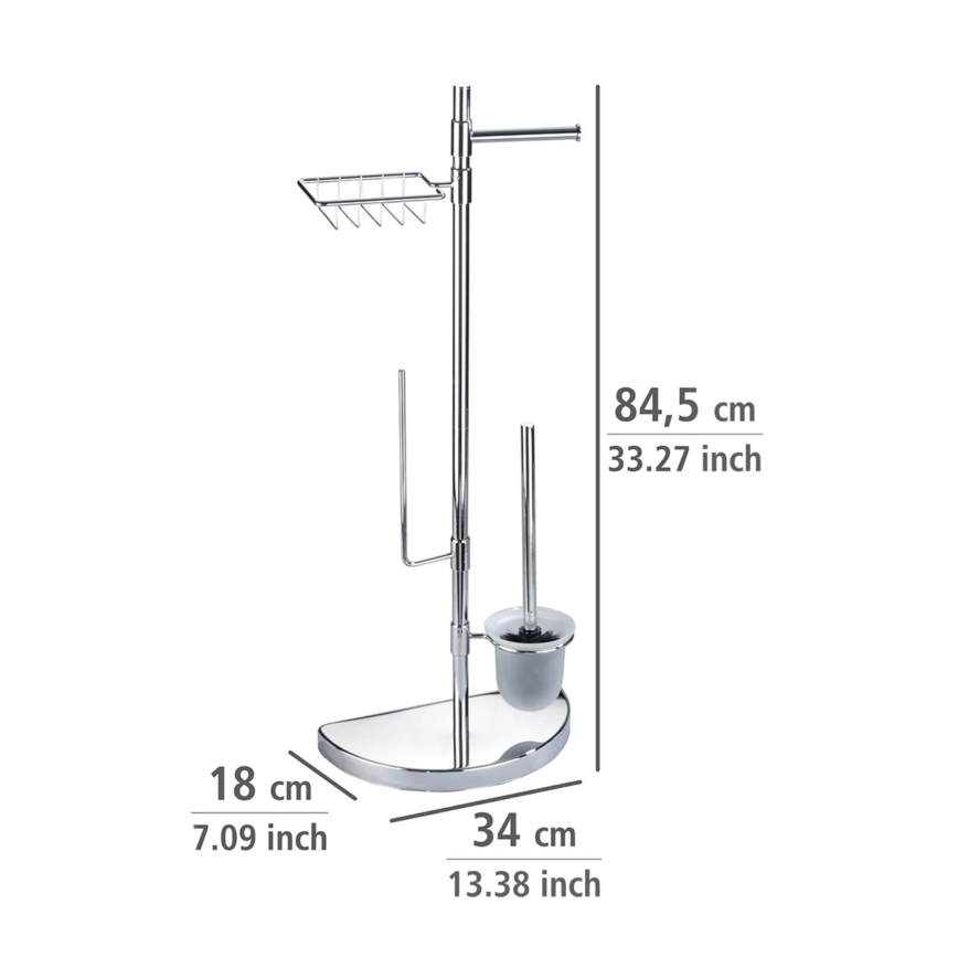 WENKO 196022500 - Toiletten-Center SPACE MARVEL 34x84,5 cm silber/satin