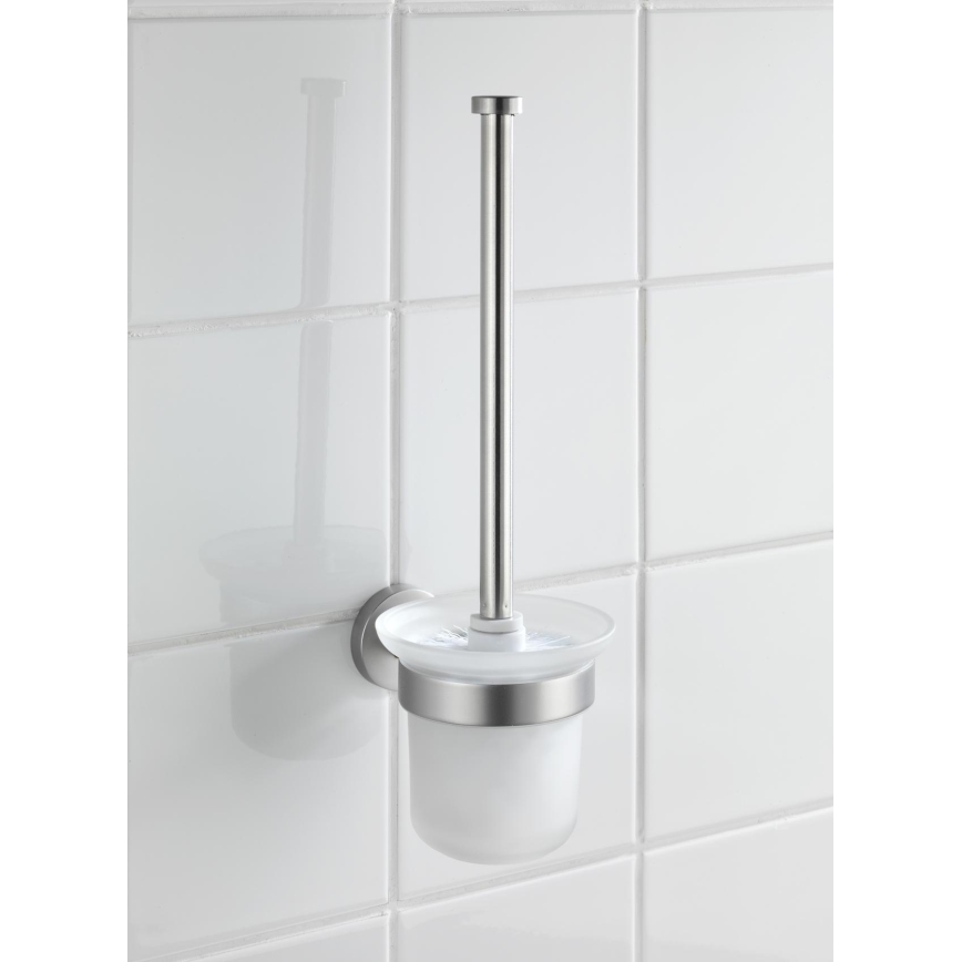 WENKO 19614100 - WC-Bürste BOSIO MATT 10x14 cm Edelstahl/silber/satin