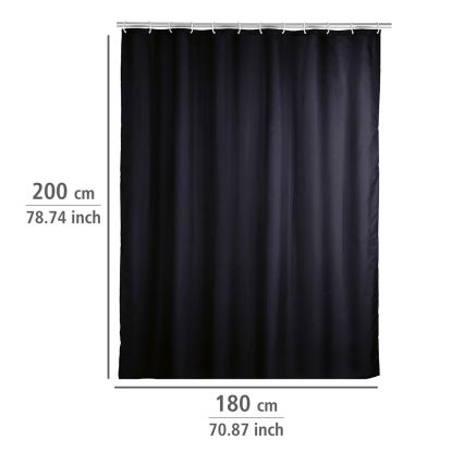WENKO 20043100 - Duschvorhang 180x200 cm schwarz