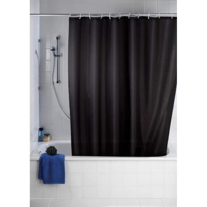 WENKO 20043100 - Duschvorhang 180x200 cm schwarz