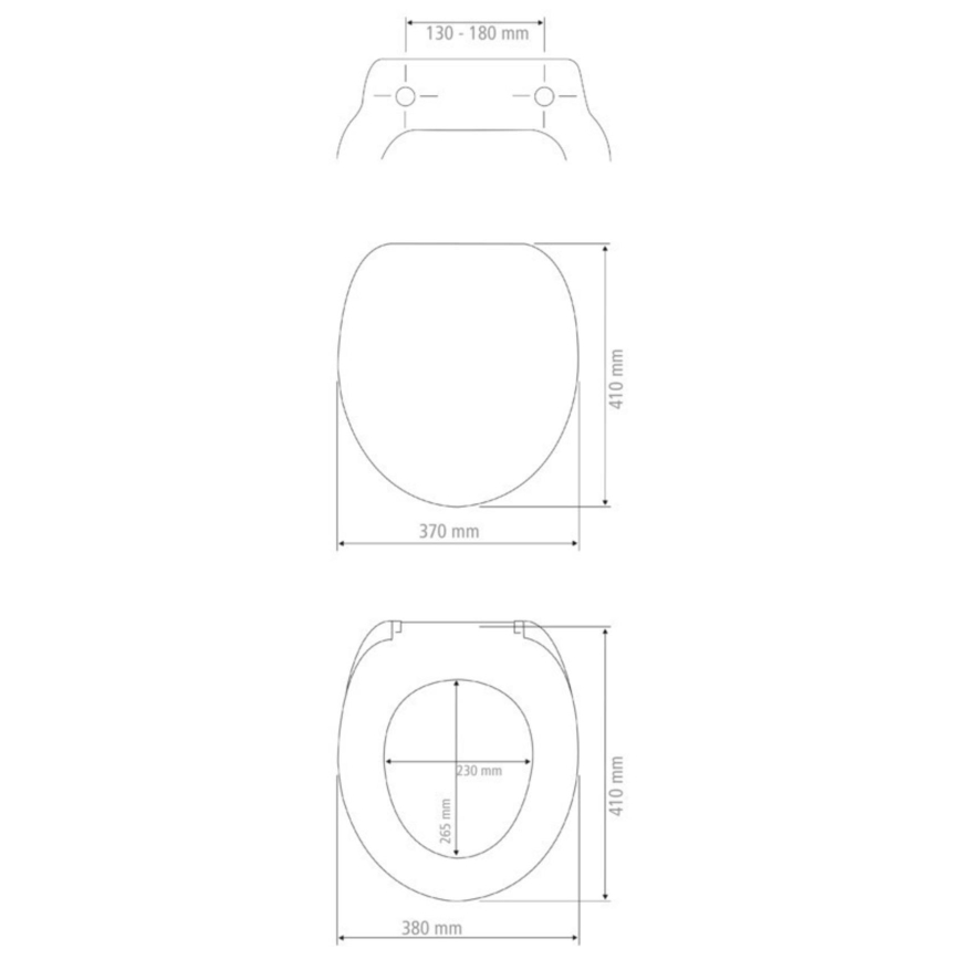 WENKO 20077100-WC WC-Sitz PRIMA 37x41 cm schwarz/silber