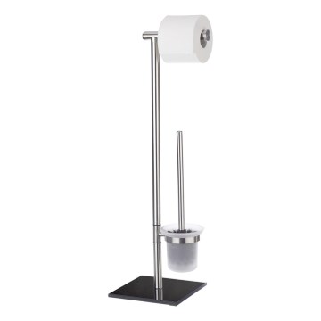 WENKO 20391100 - WC-Bürste LIMA 23,5x69 cm Edelstahl/Satin/Schwarz