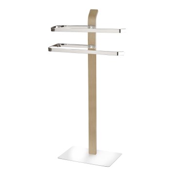 WENKO 20396100 - Handtuchständer SAMONA 40,5x79,5 cm glänzender Chrom/Braun