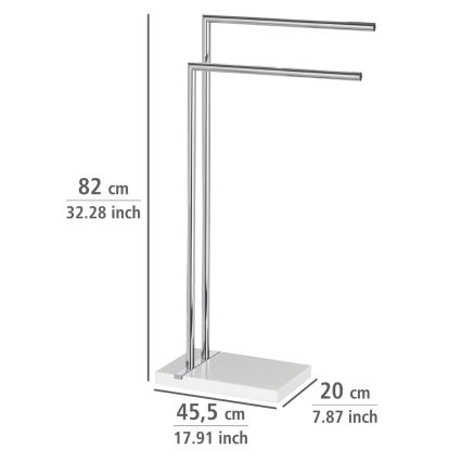 WENKO 20487100 - Handtuchständer NOBLE 45,5x82 cm glänzender Chrom/weiß