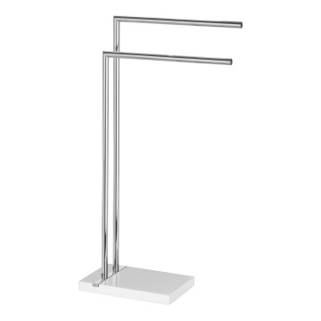 WENKO 20487100 - Handtuchständer NOBLE 45,5x82 cm glänzender Chrom/weiß