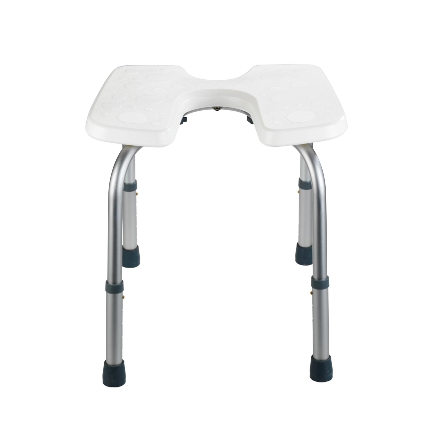 WENKO 206051100-Hocker SECURA 46 x 53,5 cm, weiß/silber