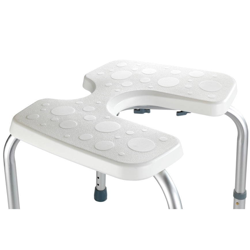 WENKO 206051100-Hocker SECURA 46 x 53,5 cm, weiß/silber