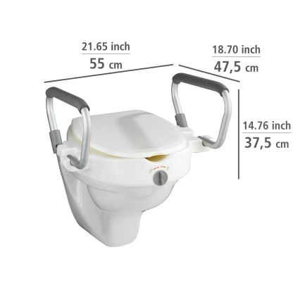 WENKO 20924100-Toilettensitz SECURA 55x47,5 cm weiß/silber