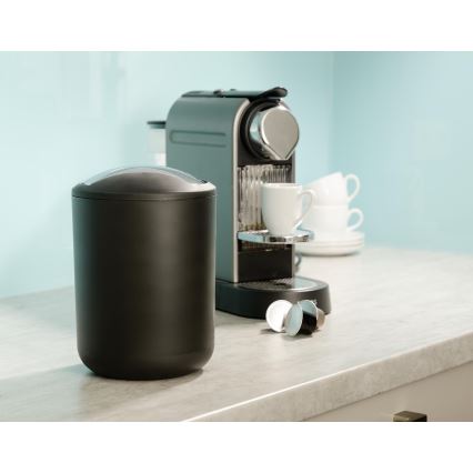 WENKO 21211100 - Mülleimer BRASIL 14 x 21 cm, schwarz/Glanzchrom