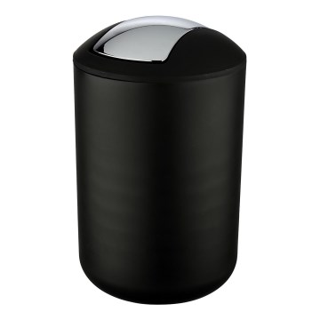 WENKO 21212100 - Abfalleimer BRASIL 19,5x31 cm schwarz/Glanzchrom