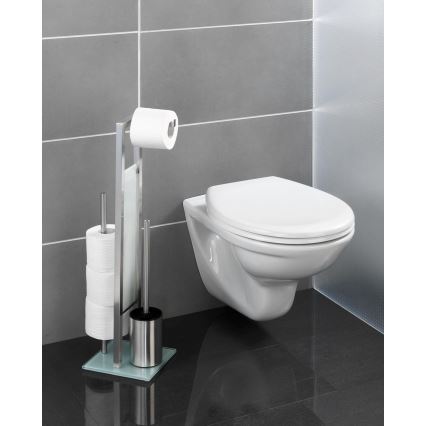 WENKO 21564100 - WC-Bürste RIVALTA 18 x 70 cm Edelstahl/silber/weiß/schwarz