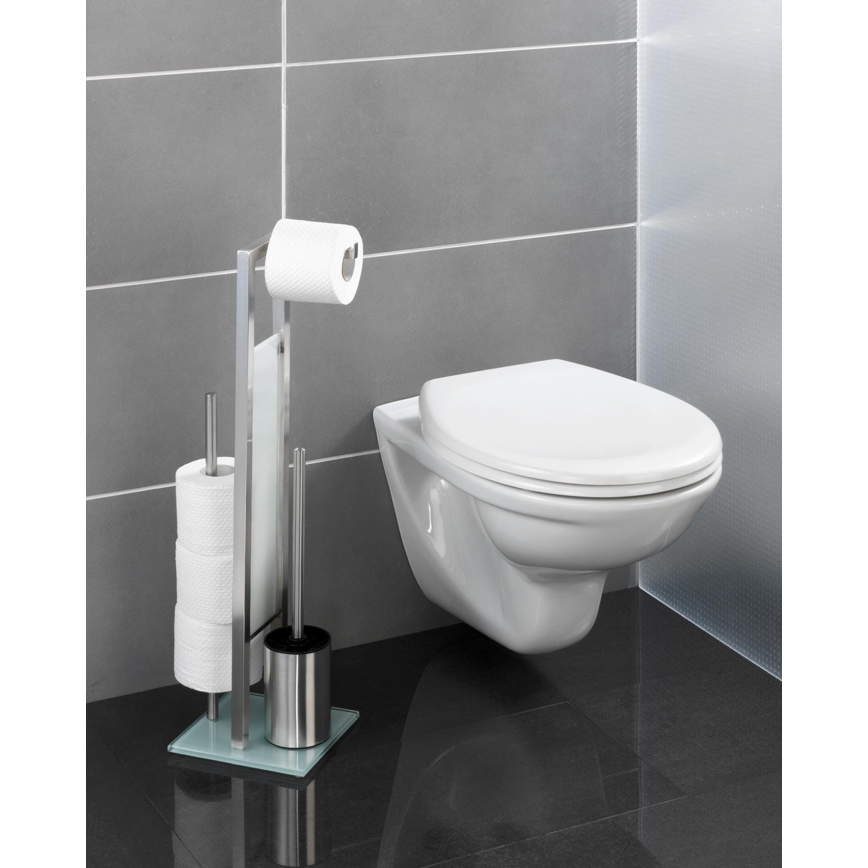 WENKO 21564100 - WC-Bürste RIVALTA 18 x 70 cm Edelstahl/silber/weiß/schwarz