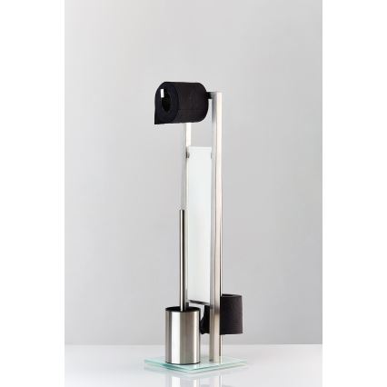 WENKO 21564100 - WC-Bürste RIVALTA 18 x 70 cm Edelstahl/silber/weiß/schwarz