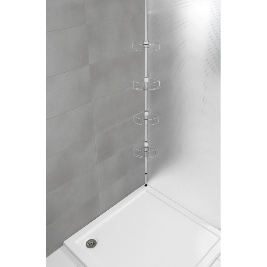 WENKO 21803100-Eckablage DOLCEDO 31x275 cm Edelstahl/glänzender Chrom