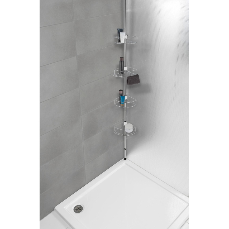 WENKO 21803100-Eckablage DOLCEDO 31x275 cm Edelstahl/glänzender Chrom