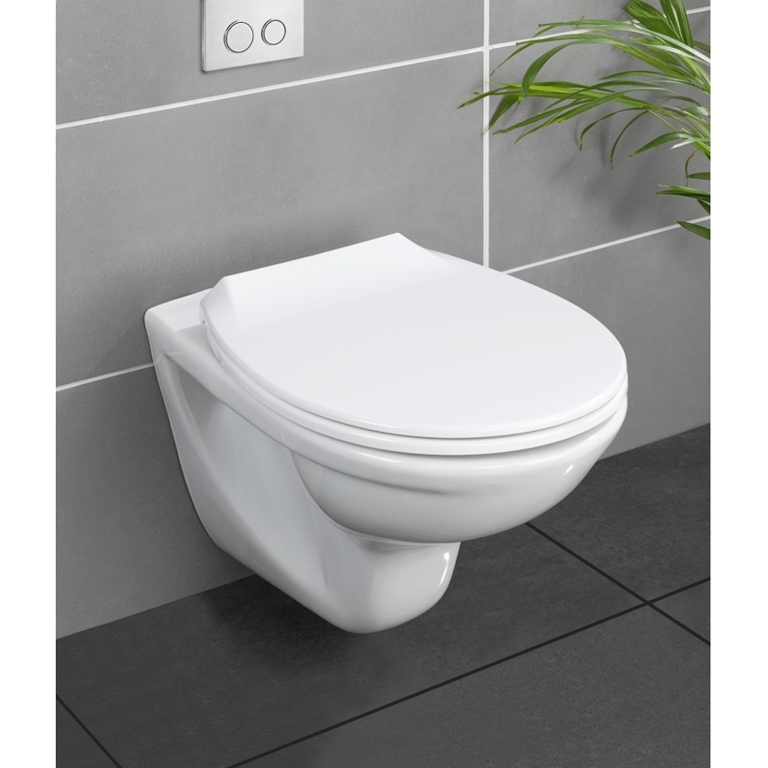WENKO 21901100-WC WC-Sitz KOS 44x37 cm weiß/silber