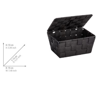 WENKO 22197100 - Korb ADRIA 19x14 cm schwarz