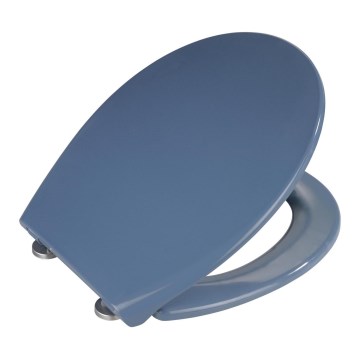 WENKO 22403100-WC WC-Sitz SAMOS 44,5x37,5 cm blau/silber