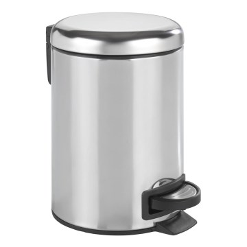 WENKO 22444100 - Abfalleimer LEMAN 17x25 cm Edelstahl/silber/schwarz