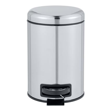 WENKO 22444100 - Abfalleimer LEMAN 17x25 cm Edelstahl/silber/schwarz