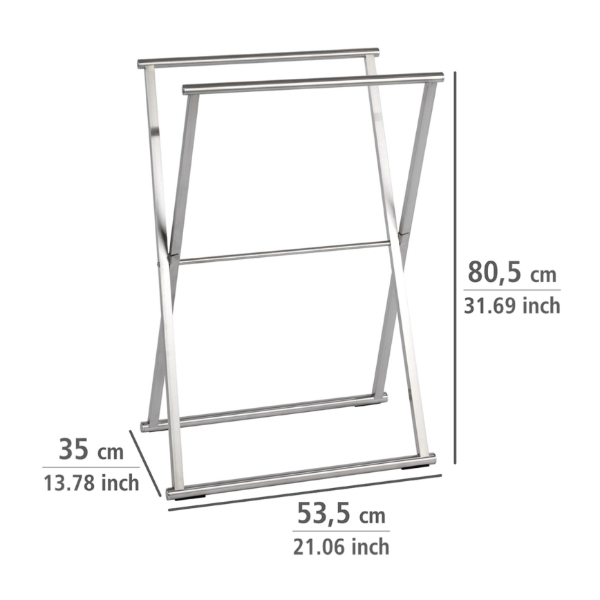 WENKO 22476100 - Handtuchständer LAVA 53,5 x 80,5 cm Edelstahl/Silber