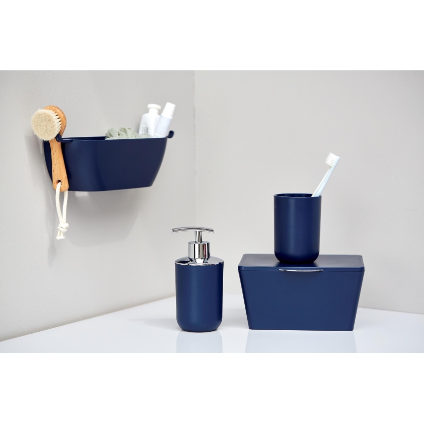 WENKO 22519100 - Seifenspender BRASIL 320 ml blau/glänzender Chrom