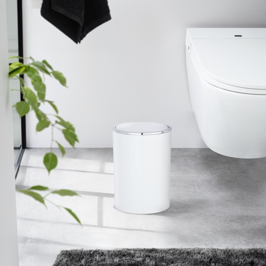 WENKO 22554100 - Korb INCA 18,5x25,5 cm weiß/hochglanzchrom