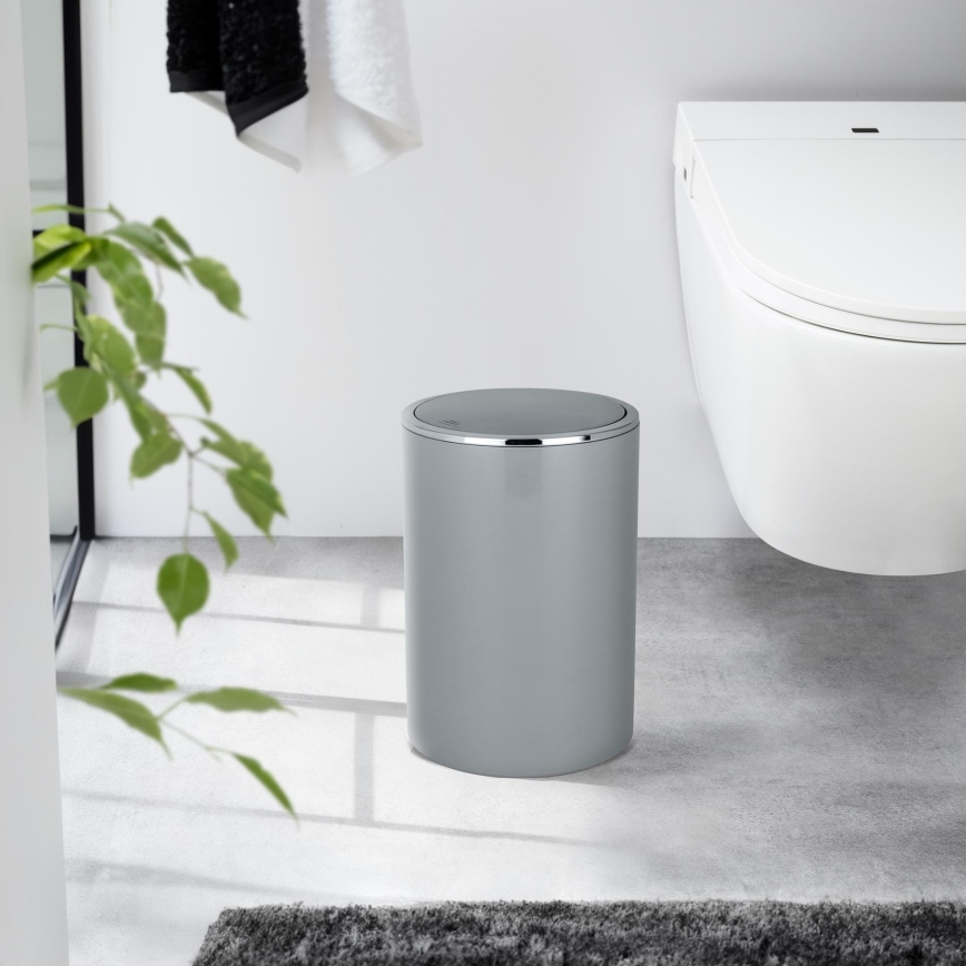 WENKO 22562100 - Korb INCA 18,5x25,5 cm grau/glänzender Chrom