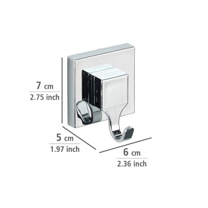 WENKO 22688100-Haken VACUUM-LOC QUADRO ED 6x7 cm silber/Glanzchrom