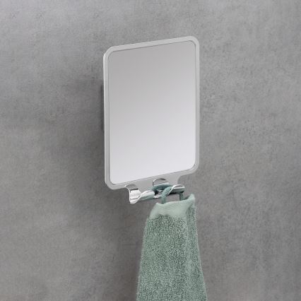 WENKO 22693100 - Kosmetikspiegel VACUUM-LOC QUADRO ED 14x19,5 cm, glänzender Chrom