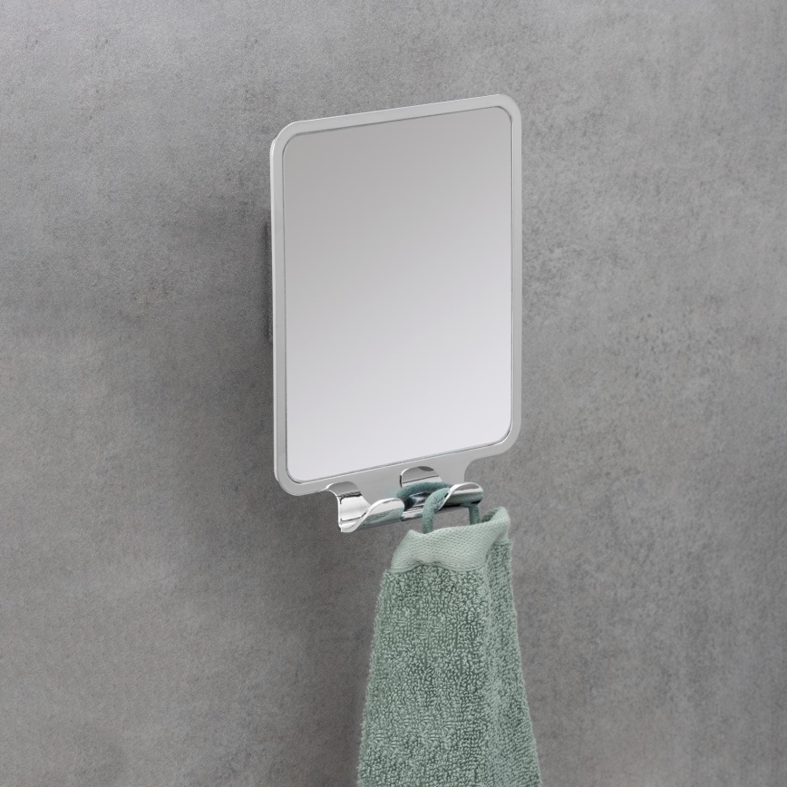 WENKO 22693100 - Kosmetikspiegel VACUUM-LOC QUADRO ED 14x19,5 cm, glänzender Chrom