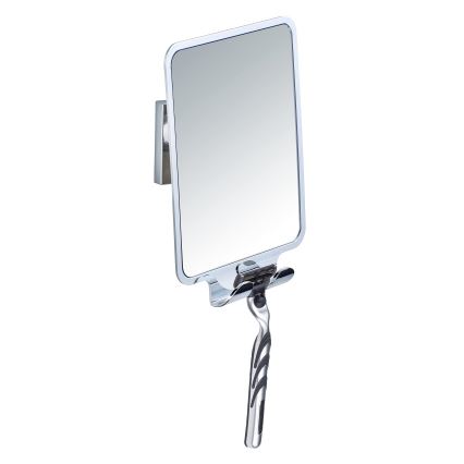 WENKO 22693100 - Kosmetikspiegel VACUUM-LOC QUADRO ED 14x19,5 cm, glänzender Chrom