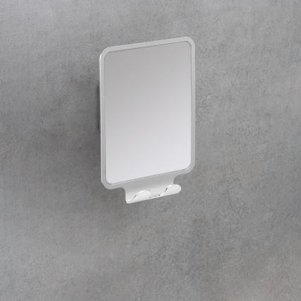 WENKO 22693100 - Kosmetikspiegel VACUUM-LOC QUADRO ED 14x19,5 cm, glänzender Chrom