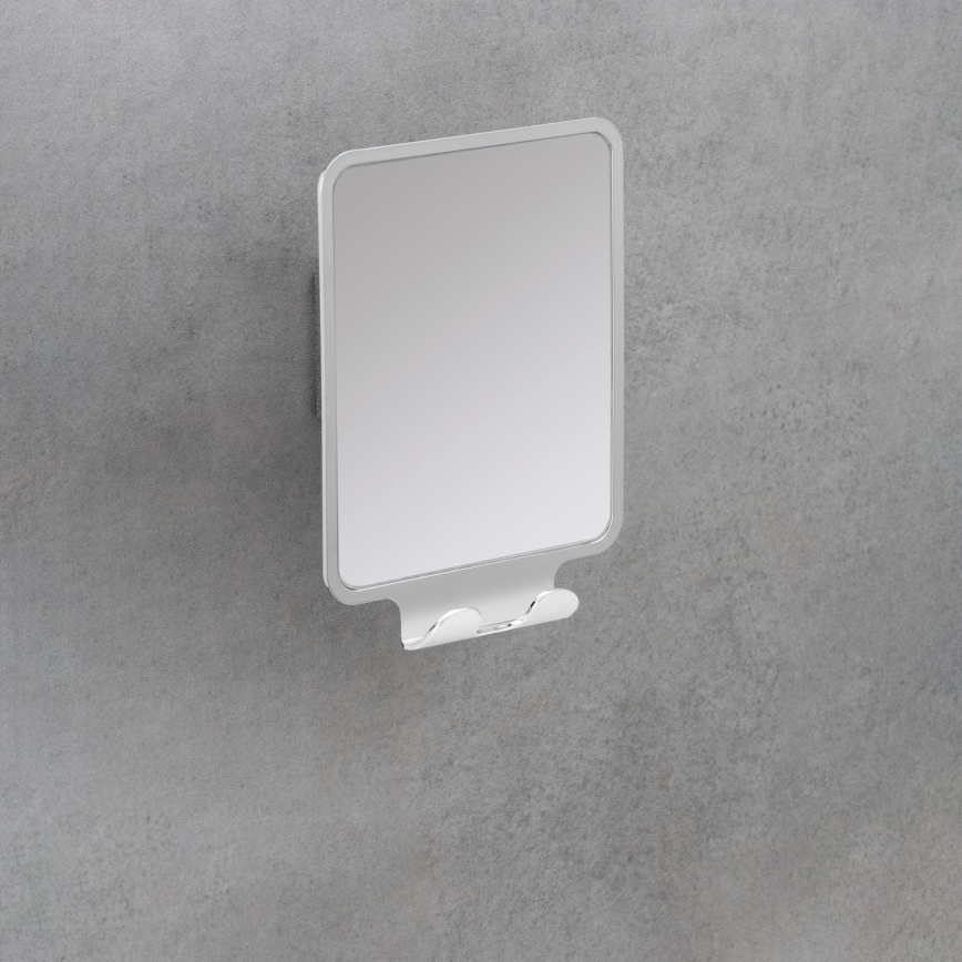 WENKO 22693100 - Kosmetikspiegel VACUUM-LOC QUADRO ED 14x19,5 cm, glänzender Chrom