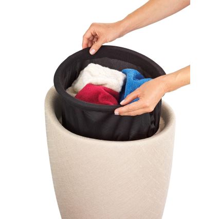 WENKO 22834100 - Hocker CANDY 36x50,5 cm beige/schwarz
