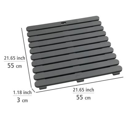 WENKO 22947100-Duschmatte INDOOR & OUTDOOR 55x55 cm grau