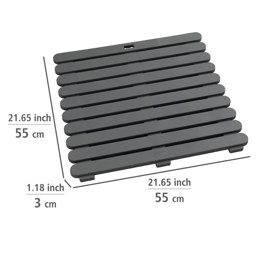WENKO 22947100-Duschmatte INDOOR & OUTDOOR 55x55 cm grau