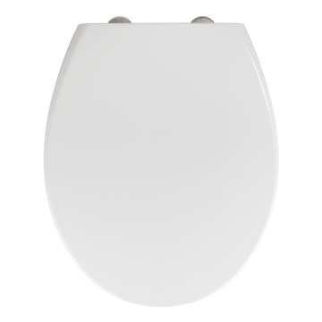 WENKO 22973100-WC WC-Sitz DELOS 44,5x37,5 cm weiß/silber
