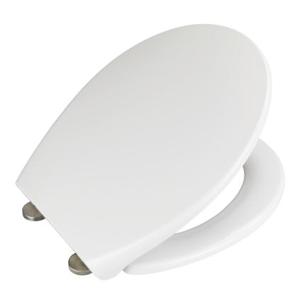 WENKO 22973100-WC WC-Sitz DELOS 44,5x37,5 cm weiß/silber
