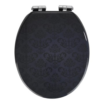 WENKO 22977100-WC-Sitz BELLEVUE 35,5x42,5 cm Anthrazit/Silber