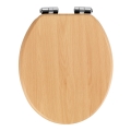 WENKO 22979100-WC Sitz Naturbuche 35,5x42,5 cm braun/silber