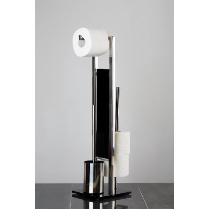 WENKO 22983100 - WC-Bürste RIVALTA 18x70 cm Edelstahl/silber/schwarz
