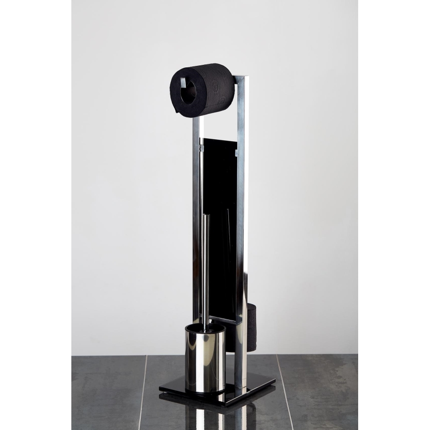 WENKO 22983100 - WC-Bürste RIVALTA 18x70 cm Edelstahl/silber/schwarz